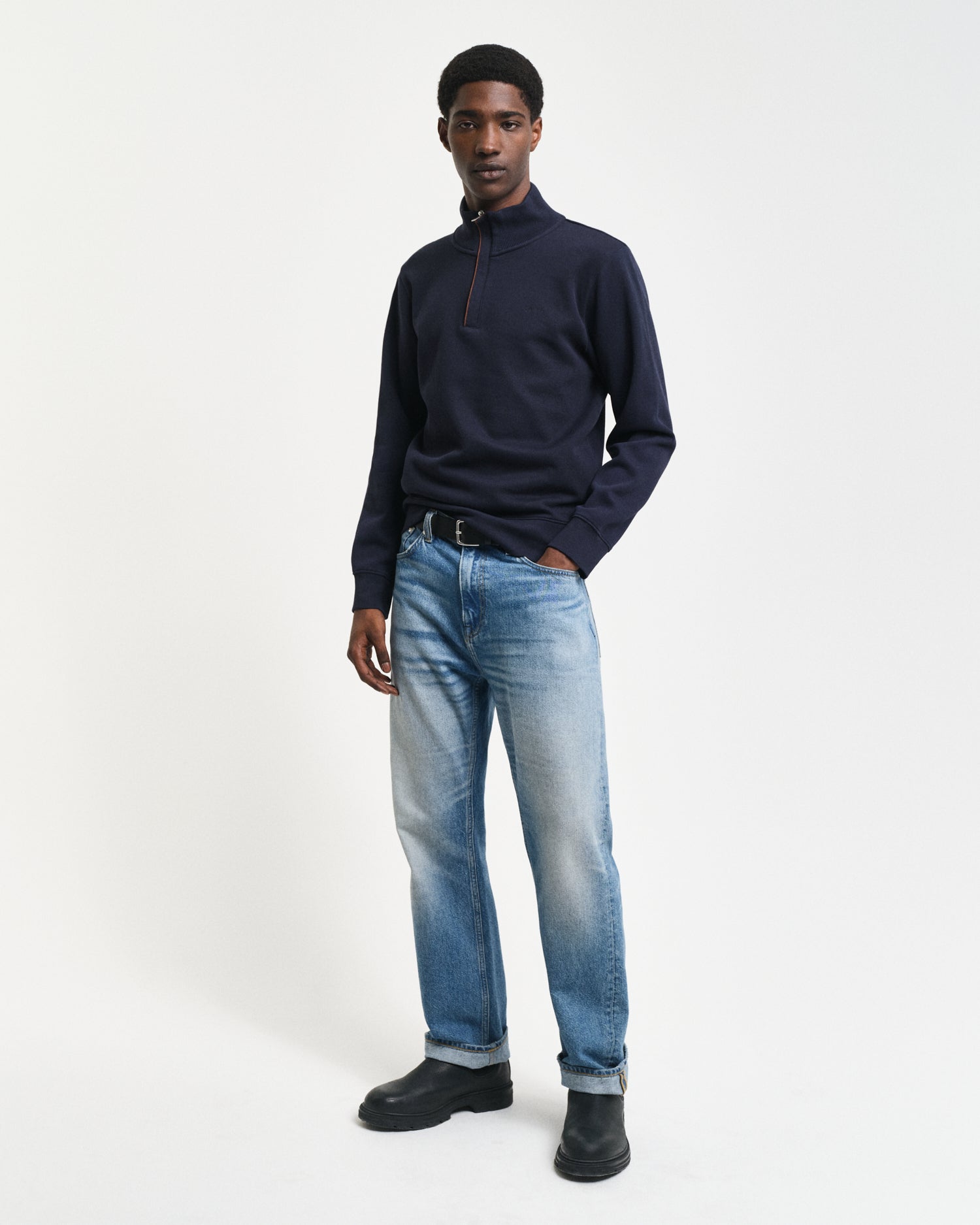 GANT Sacker Rib Half Zip Sweatshirt - Matt O'Brien Fashions