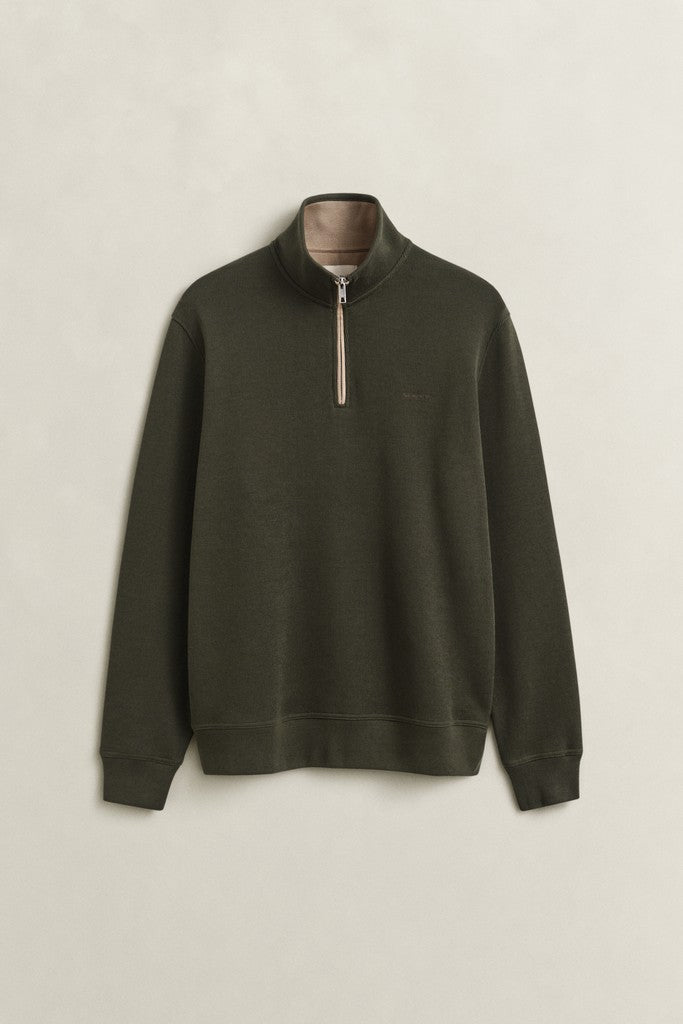 GANT Sacker Rib Half Zip Sweatshirt - Matt O'Brien Fashions