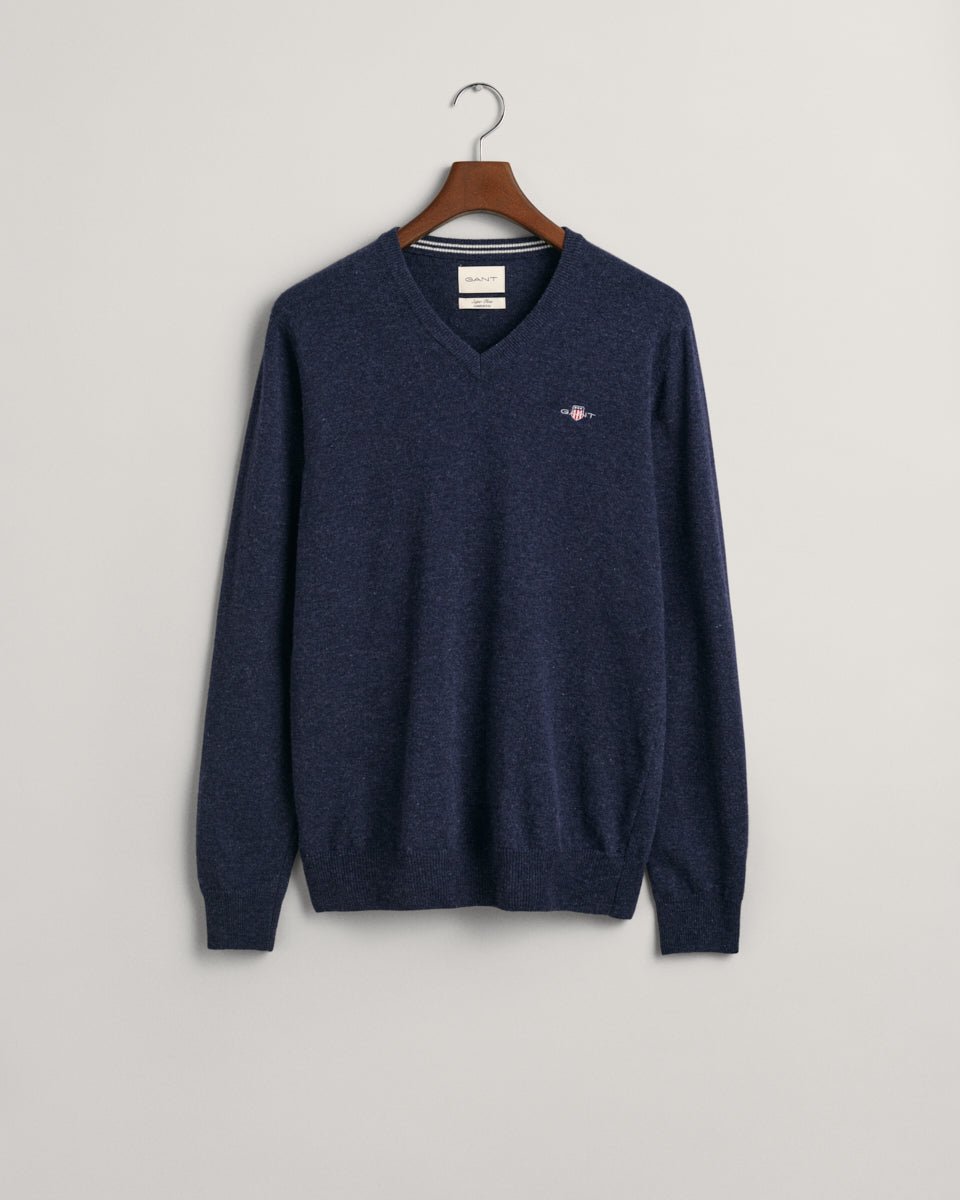 GANT Superfine Lambs Wool V-Neck Jumper - Matt O'Brien Fashions