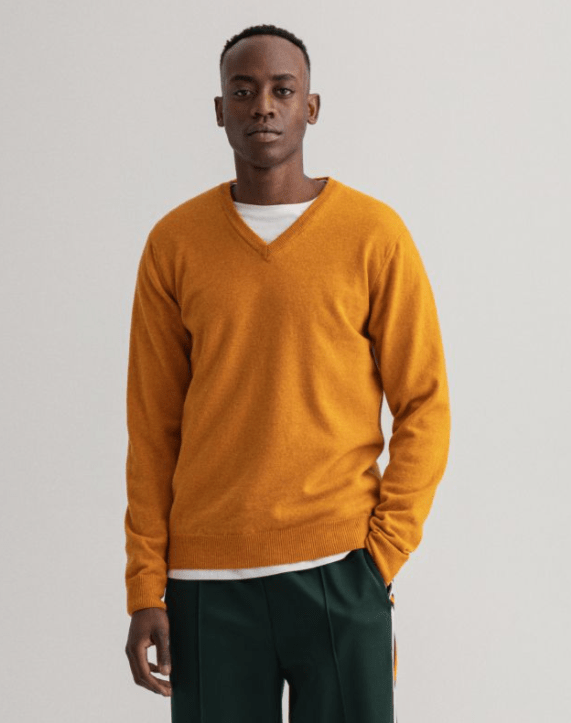 GANT Superfine Lambs Wool V Neck Sweater - Matt O'Brien Fashions