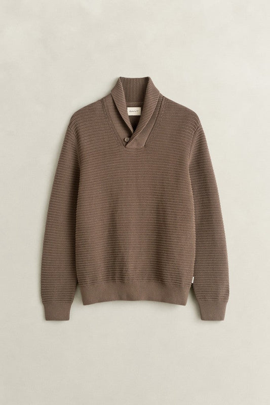 GANT Textured Shawl Collar Sweater - Matt O'Brien Fashions