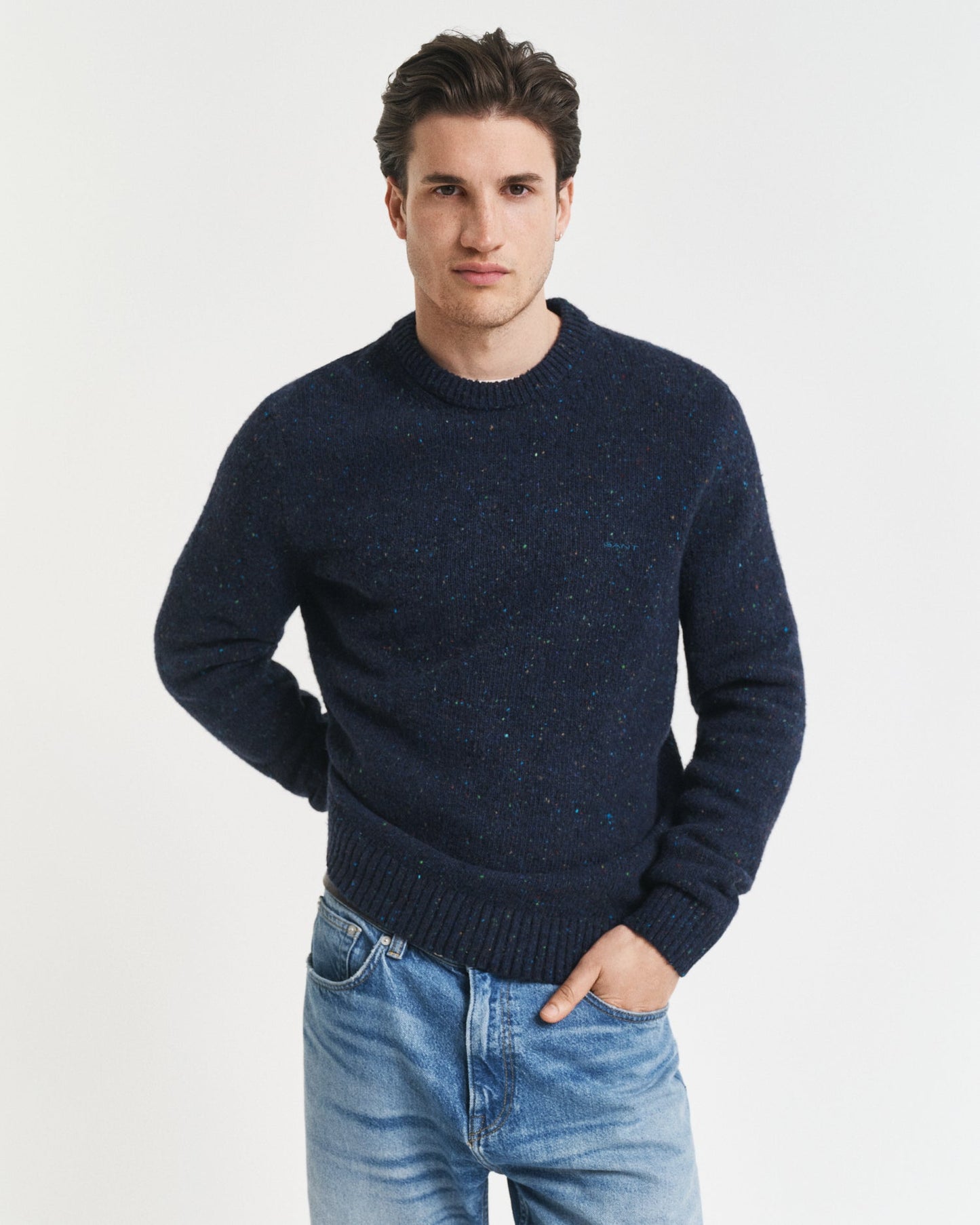 GANT Wool Blend Neps Crew Jumper - Matt O'Brien Fashions
