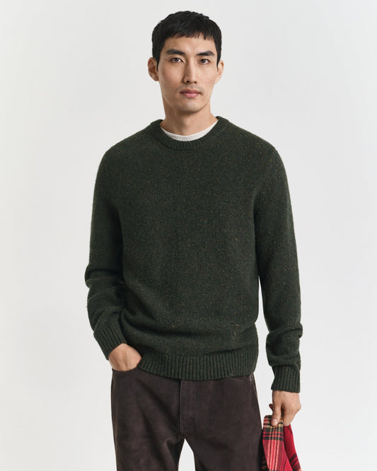 GANT Wool Blend Neps Crew Jumper - Matt O'Brien Fashions