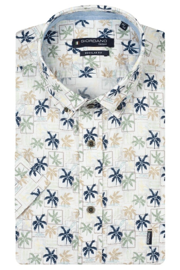 Giordano League Palm Print Short Sleeve Shirt - Matt O'Brien Fashions