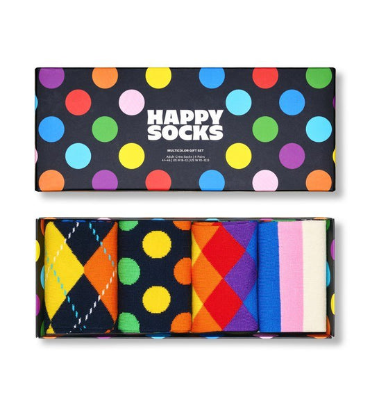 Happy Socks Multi Colour 4 Pack Socks - Matt O'Brien Fashions