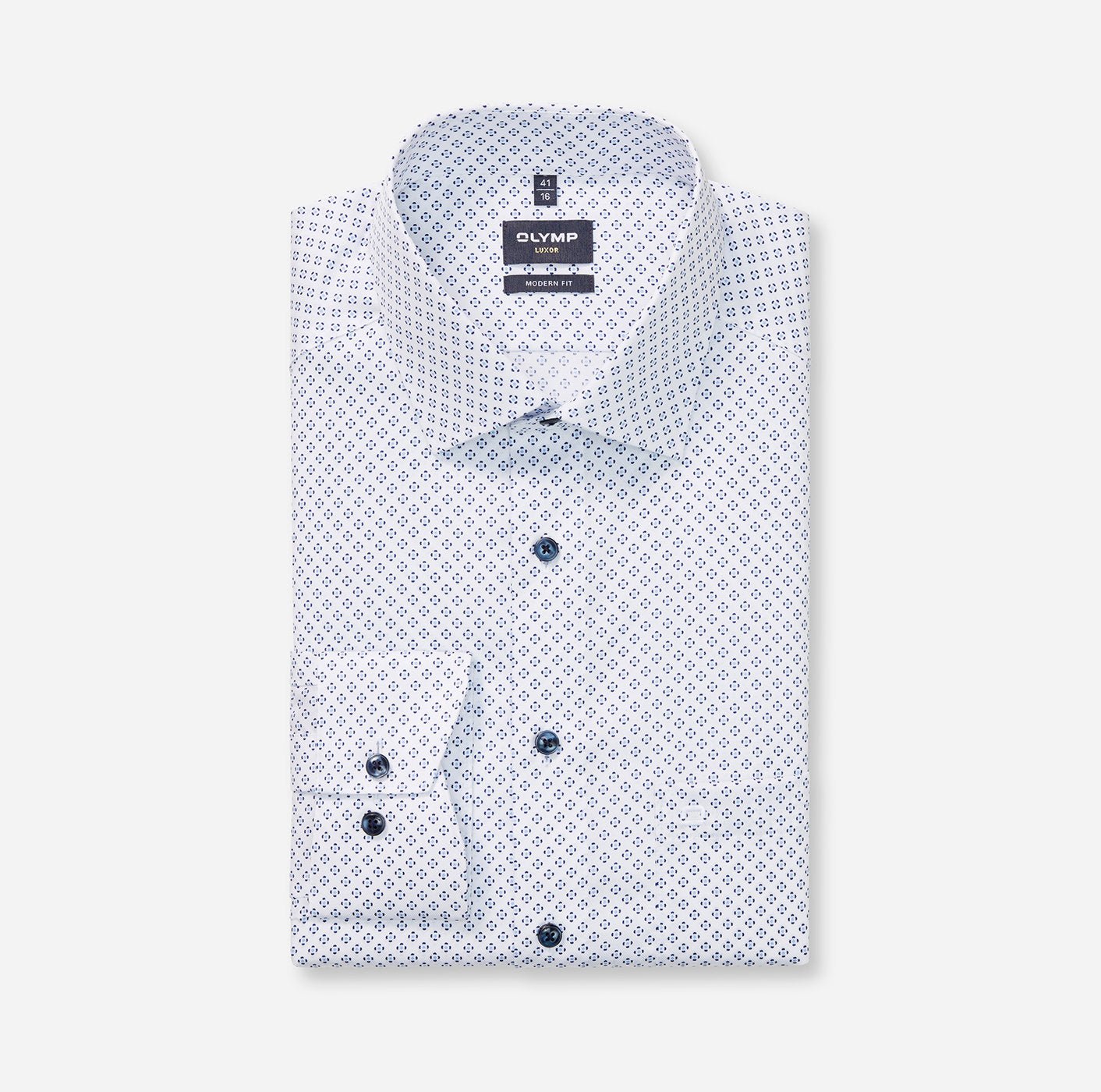 Olymp Kent Modern Fit Geometric Print Shirt - Matt O'Brien Fashions