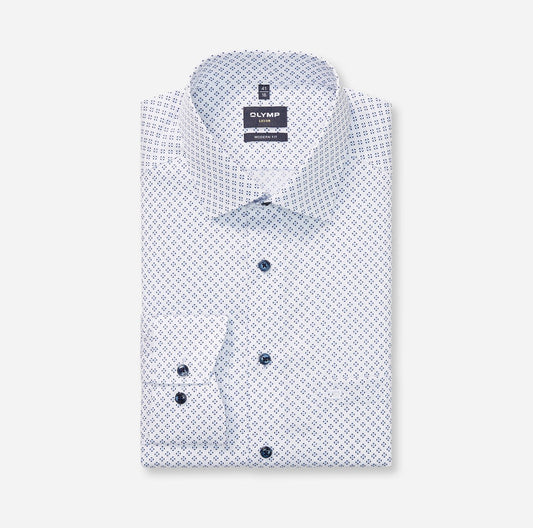 Olymp Kent Modern Fit Geometric Print Shirt - Matt O'Brien Fashions