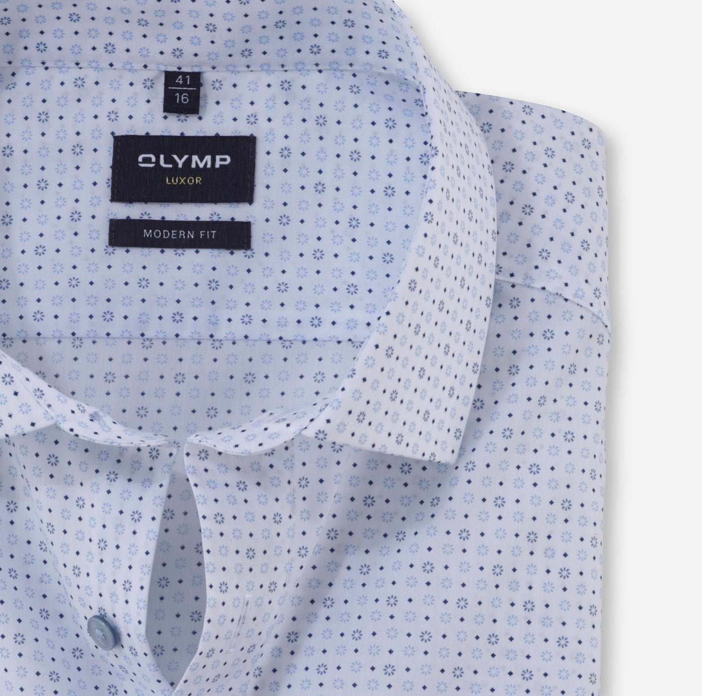 Olymp Luxor Modern Fit Geometric Print Shirt - Matt O'Brien Fashions