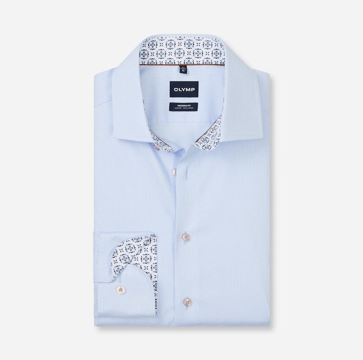 Olymp Modern Fit Herringbone Dress Shirt - Matt O'Brien Fashions