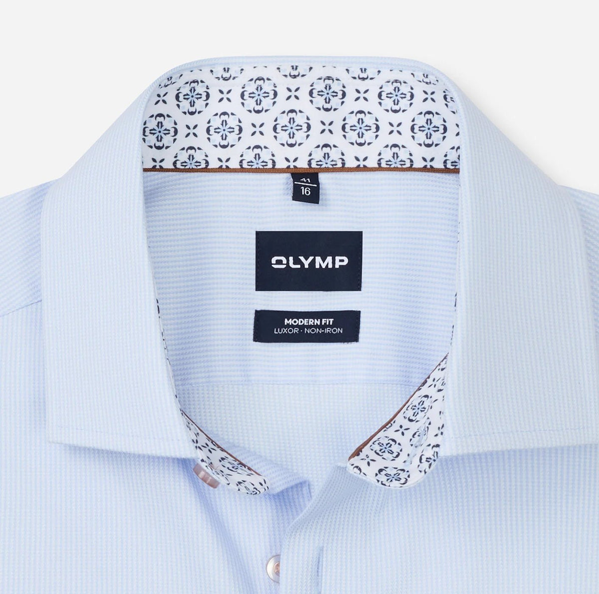 Olymp Modern Fit Herringbone Dress Shirt - Matt O'Brien Fashions