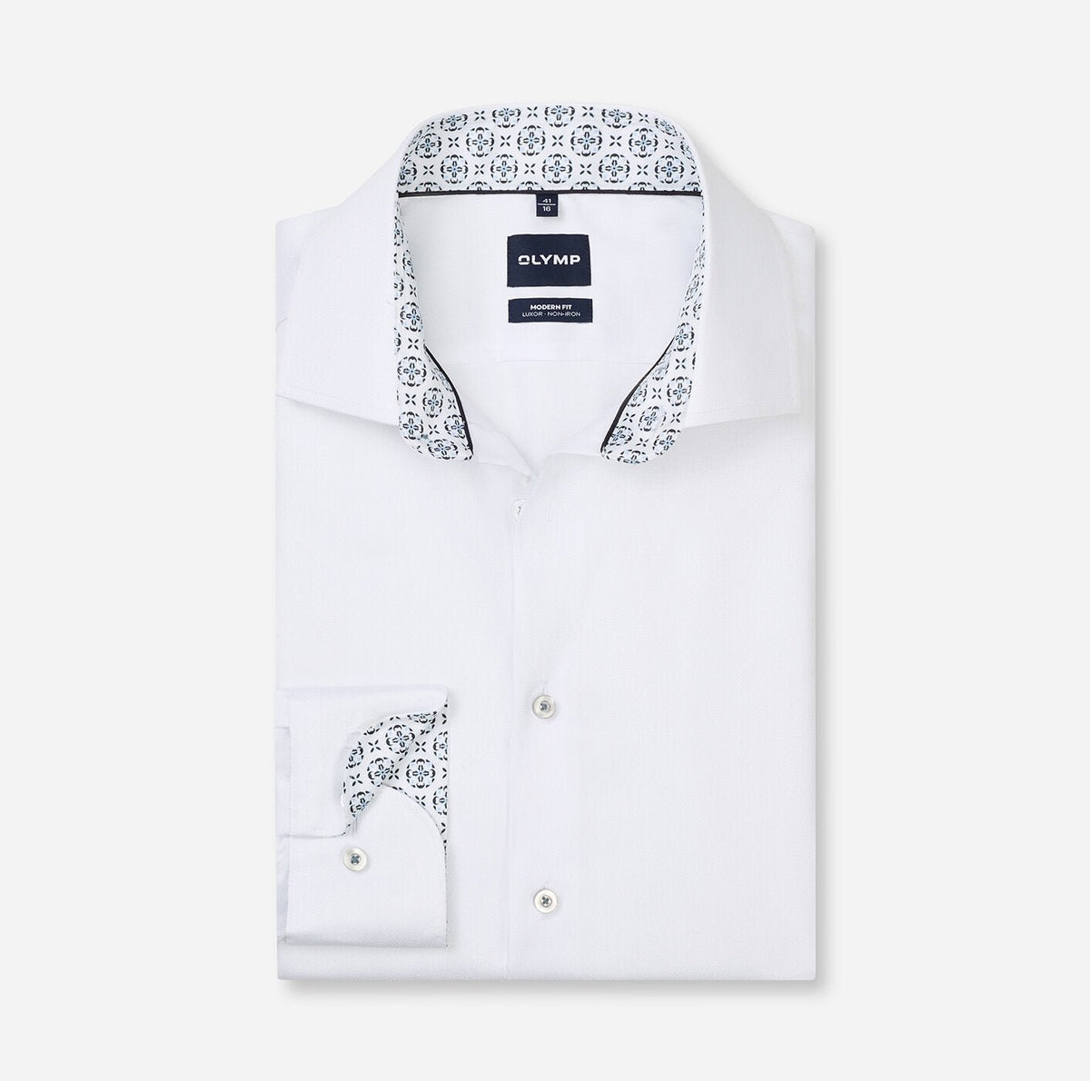 Olymp Modern Fit Herringbone Dress Shirt - Matt O'Brien Fashions