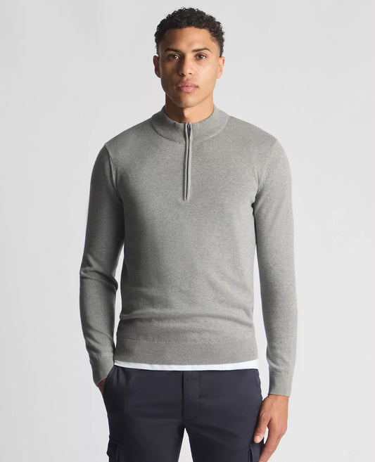 Remus Uomo Quarter Zip Cotton Sweater - Matt O'Brien Fashions