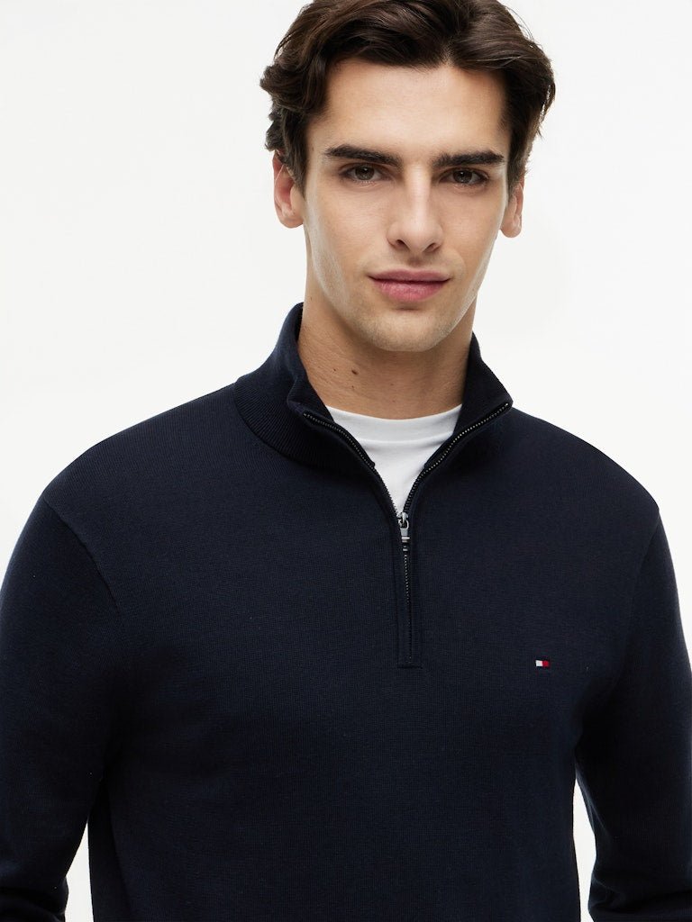 Tommy Hilfiger Essential Cotton Zip Mock - Matt O'Brien Fashions