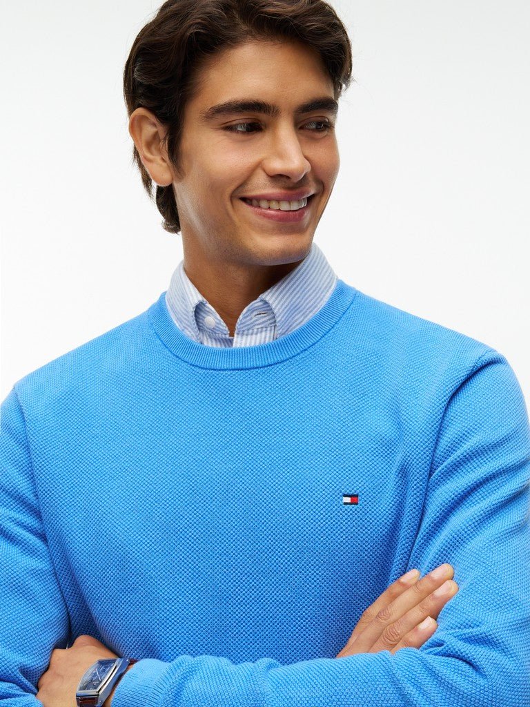 Tommy Hilfiger Essential Textured Crew Neck Jumper - Matt O'Brien Fashions
