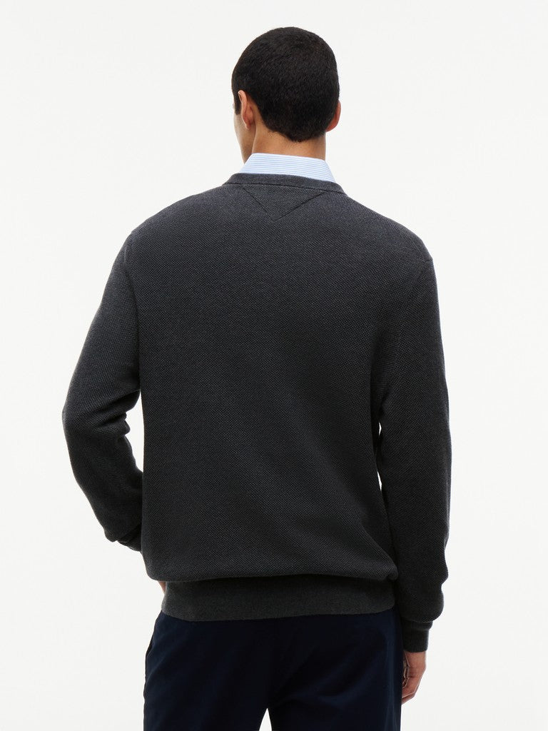 Tommy Hilfiger Essential Textured Crew Neck Jumper - Matt O'Brien Fashions