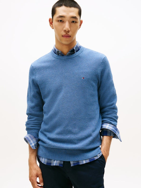 Tommy Hilfiger Essential Textured Crew Neck Jumper - Matt O'Brien Fashions