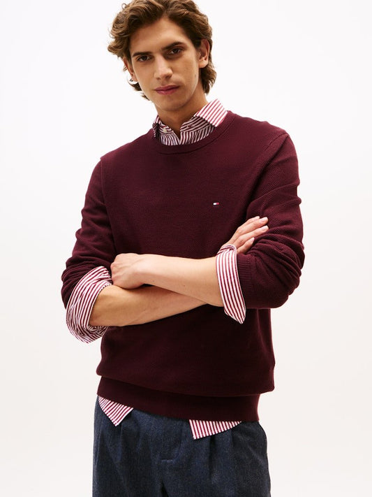 Tommy Hilfiger Essential Textured Crew Neck Jumper - Matt O'Brien Fashions
