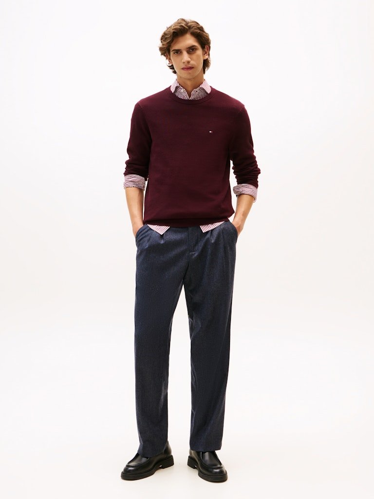 Tommy Hilfiger Essential Textured Crew Neck Jumper - Matt O'Brien Fashions