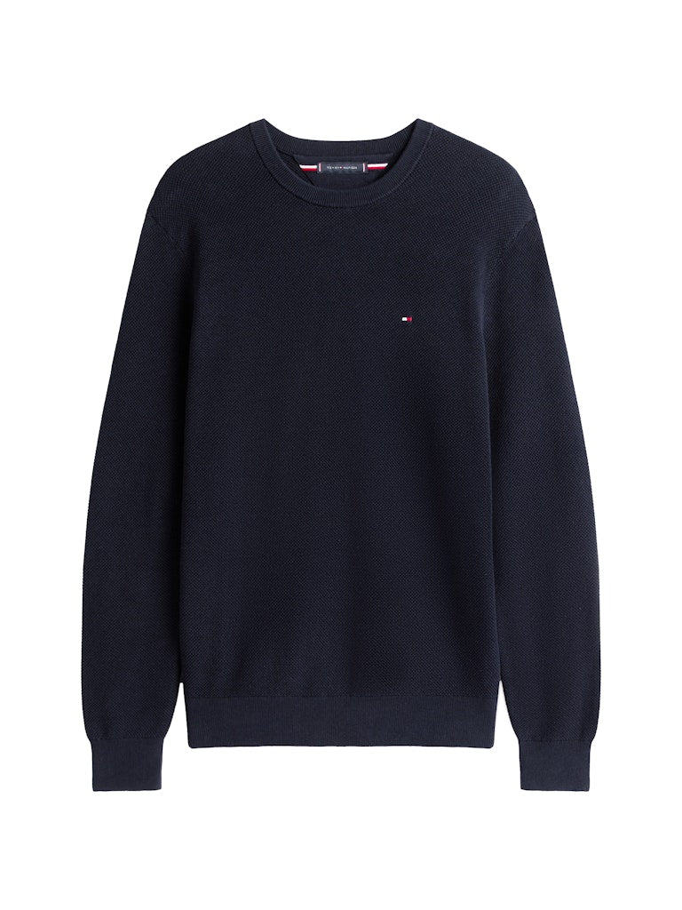 Tommy Hilfiger Essential Textured Crew Neck Jumper - Matt O'Brien Fashions