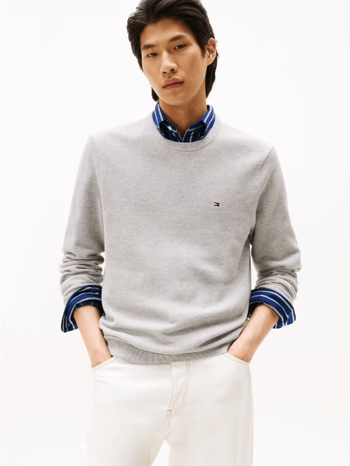 Tommy Hilfiger Essential Textured Crew Neck Jumper - Matt O'Brien Fashions