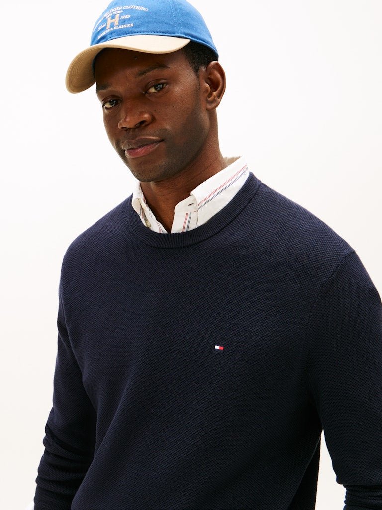 Tommy Hilfiger Essential Textured Crew Neck Jumper - Matt O'Brien Fashions