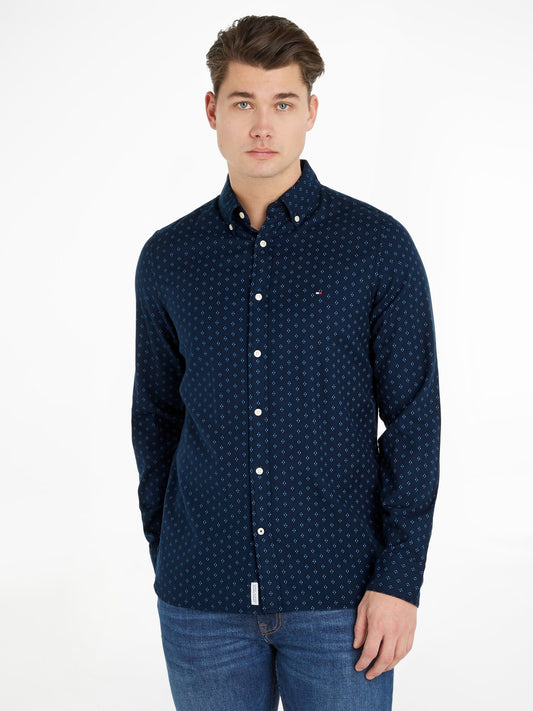 Tommy Hilfiger Flex Brushed Twill Print Shirt - Matt O'Brien Fashions