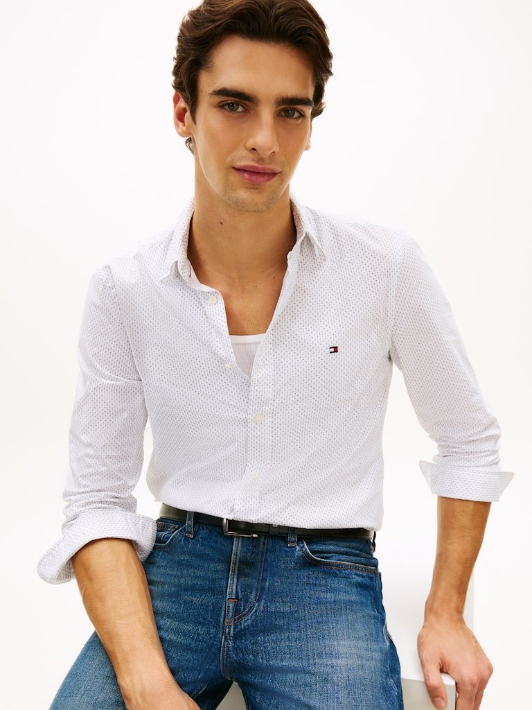 Tommy Hilfiger Flex Poplin Fake Solid Slim Fit Shirt - Matt O'Brien Fashions