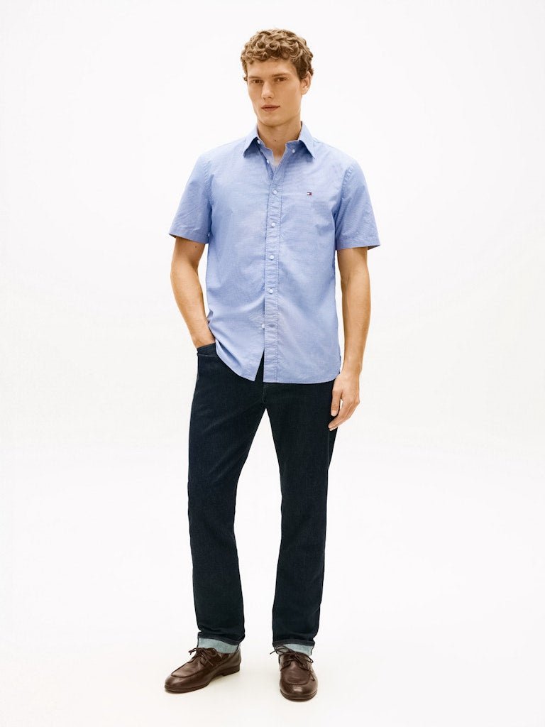 Tommy Hilfiger Flex Poplin Houndstooth Short Sleeve Shirt - Matt O'Brien Fashions
