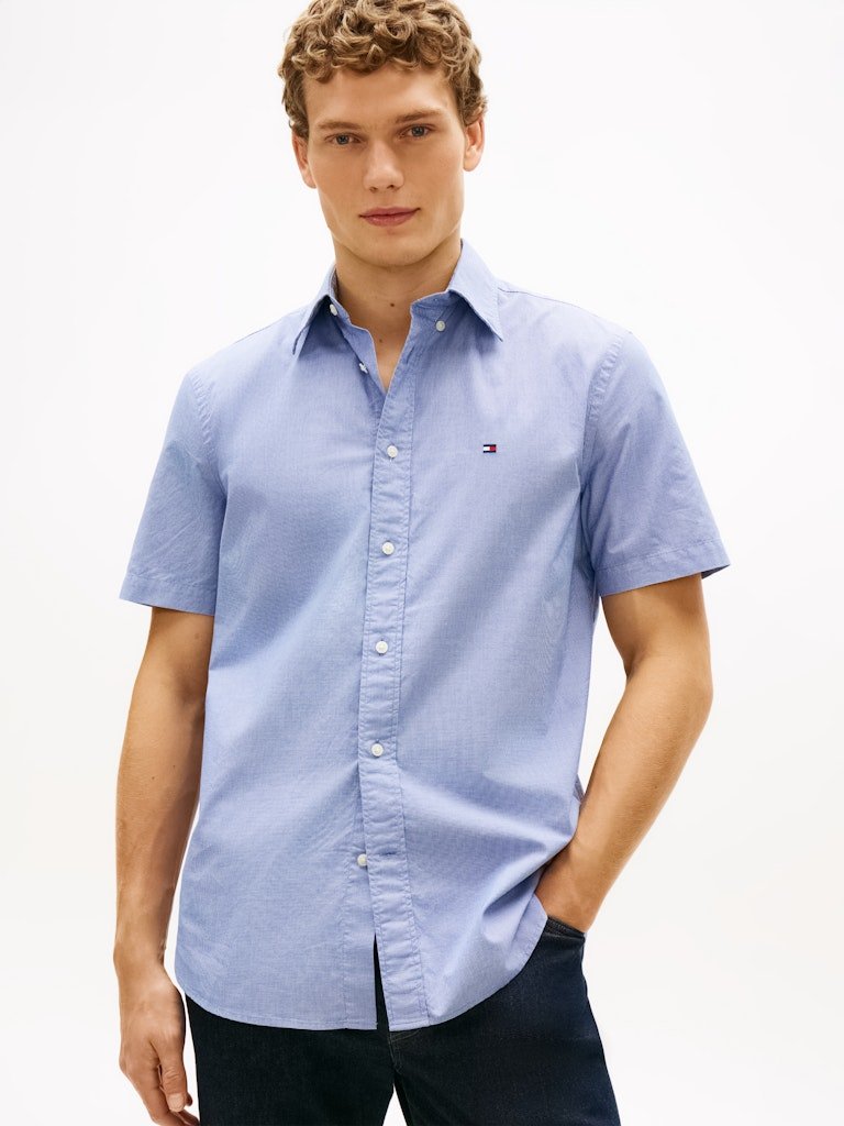 Tommy Hilfiger Flex Poplin Houndstooth Short Sleeve Shirt - Matt O'Brien Fashions