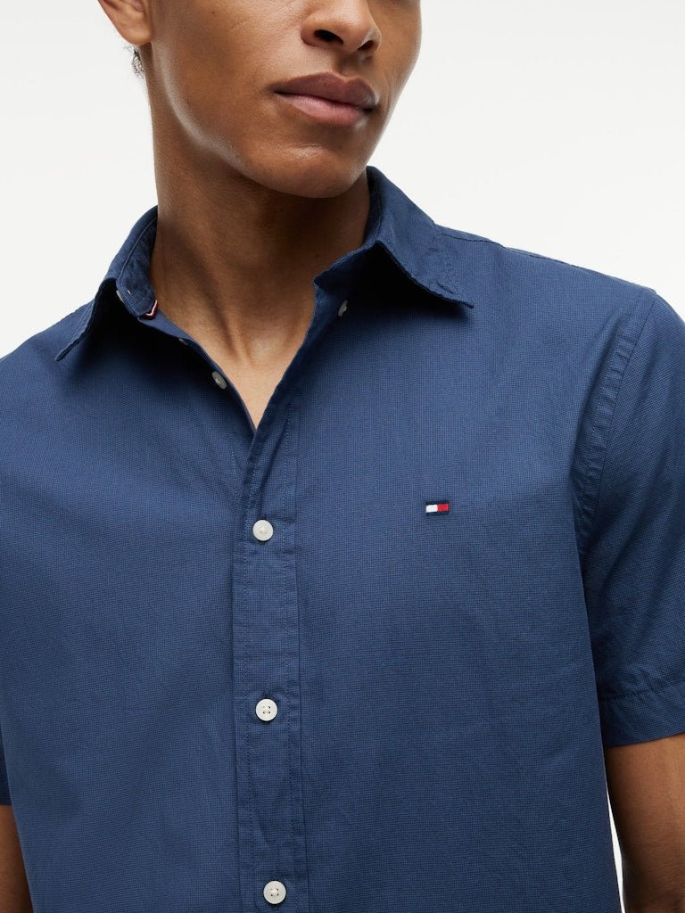 Tommy Hilfiger Flex Poplin Houndstooth Short Sleeve Shirt - Matt O'Brien Fashions