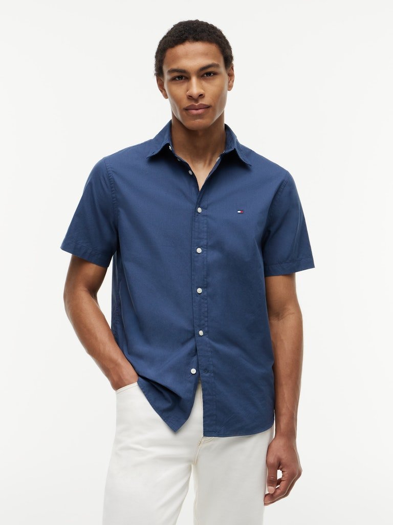 Tommy Hilfiger Flex Poplin Houndstooth Short Sleeve Shirt - Matt O'Brien Fashions
