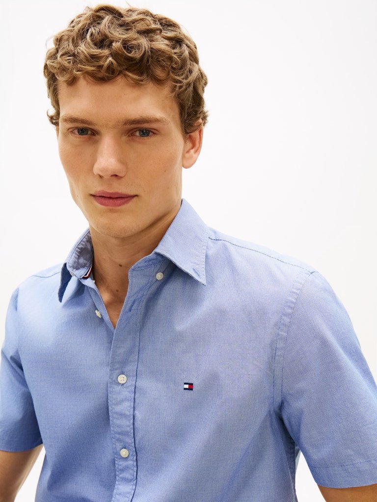 Tommy Hilfiger Flex Poplin Houndstooth Short Sleeve Shirt - Matt O'Brien Fashions
