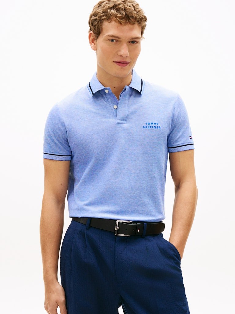Tommy Hilfiger Oxford Two Tone Reg Polo - Matt O'Brien Fashions