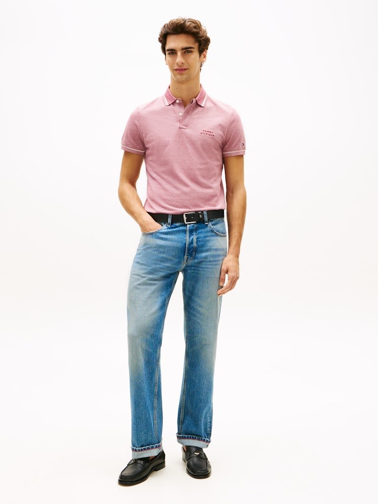 Tommy Hilfiger Oxford Two Tone Reg Polo - Matt O'Brien Fashions