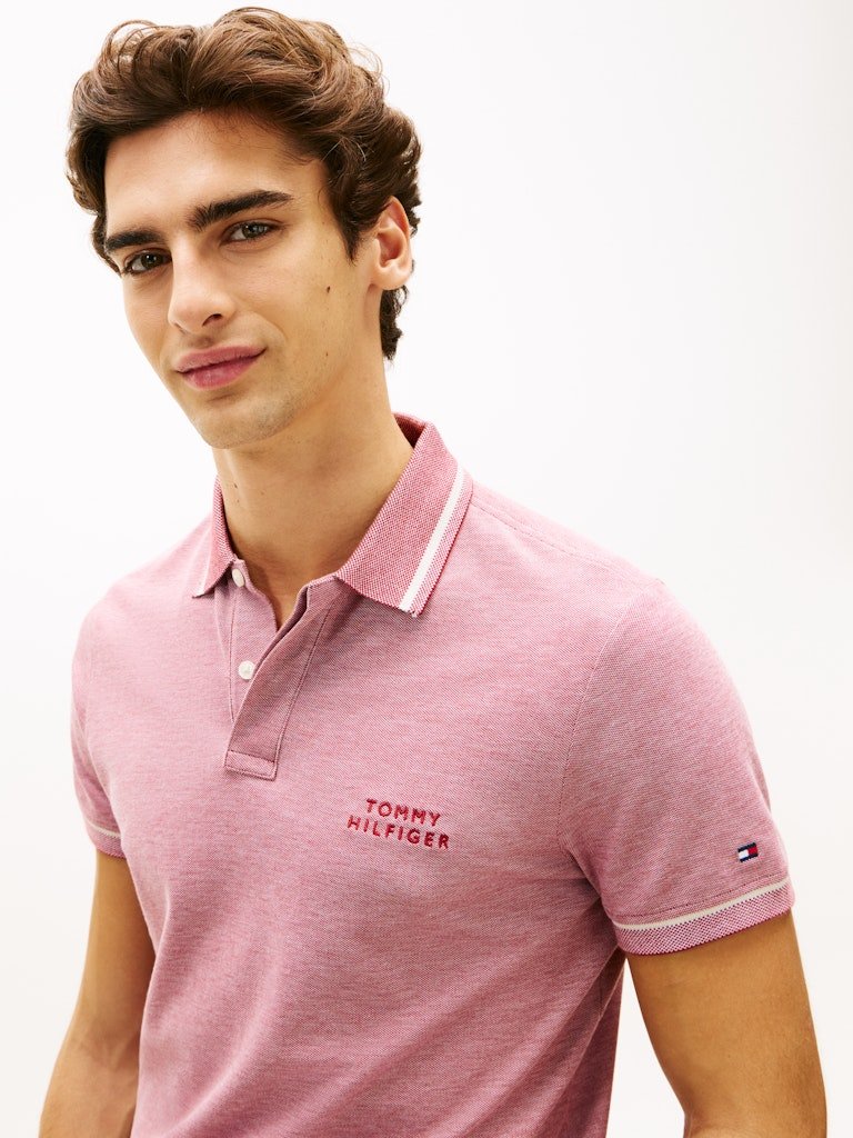 Tommy Hilfiger Oxford Two Tone Reg Polo - Matt O'Brien Fashions