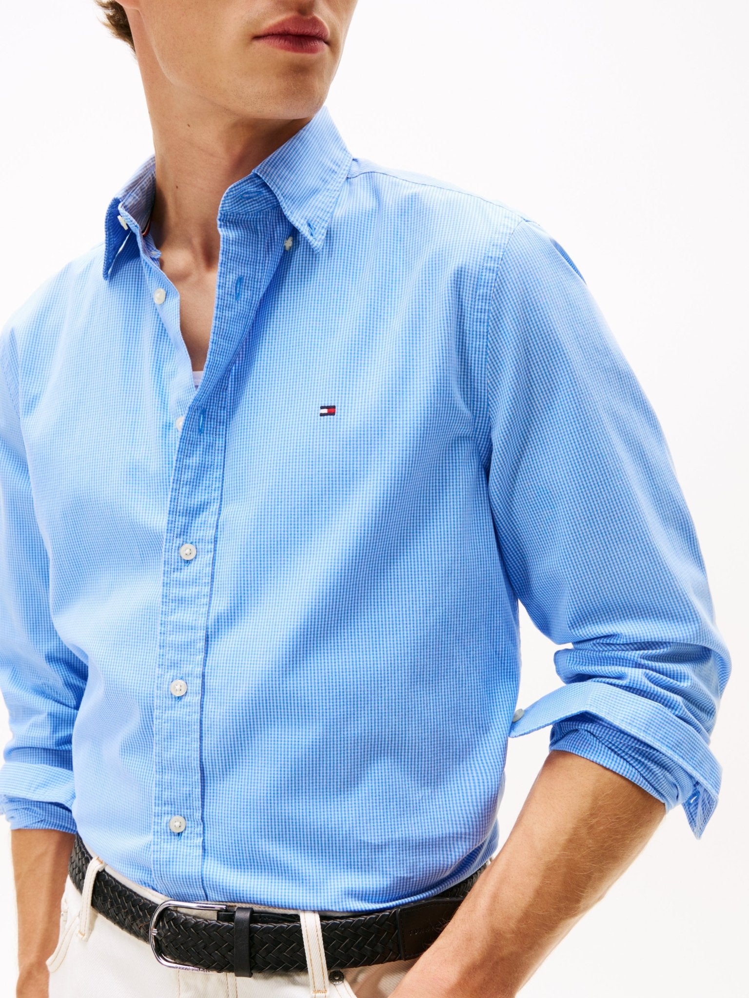 Tommy Hilfiger Reg Poplin Micro Gingham Shirt - Matt O'Brien Fashions