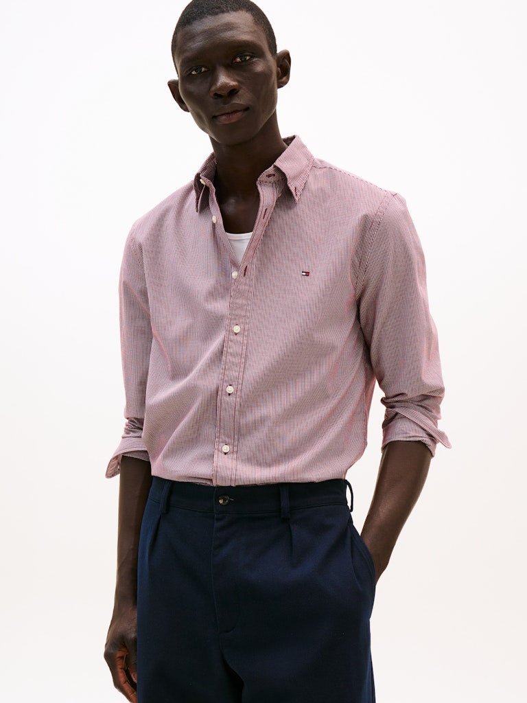 Tommy Hilfiger Reg Poplin Micro Gingham Shirt - Matt O'Brien Fashions