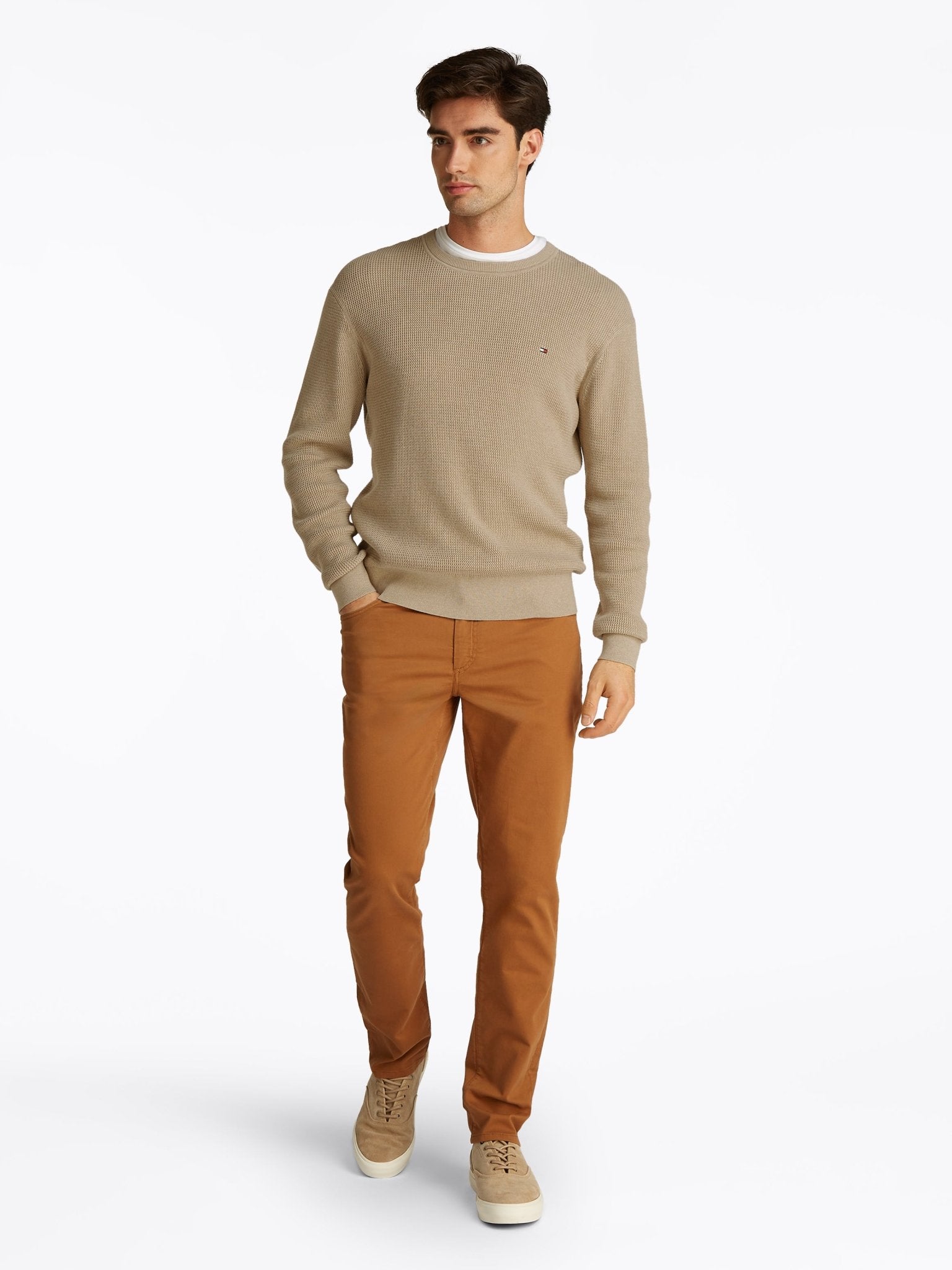 Tommy Hilfiger Structured Crew Neck Jumper - Matt O'Brien Fashions