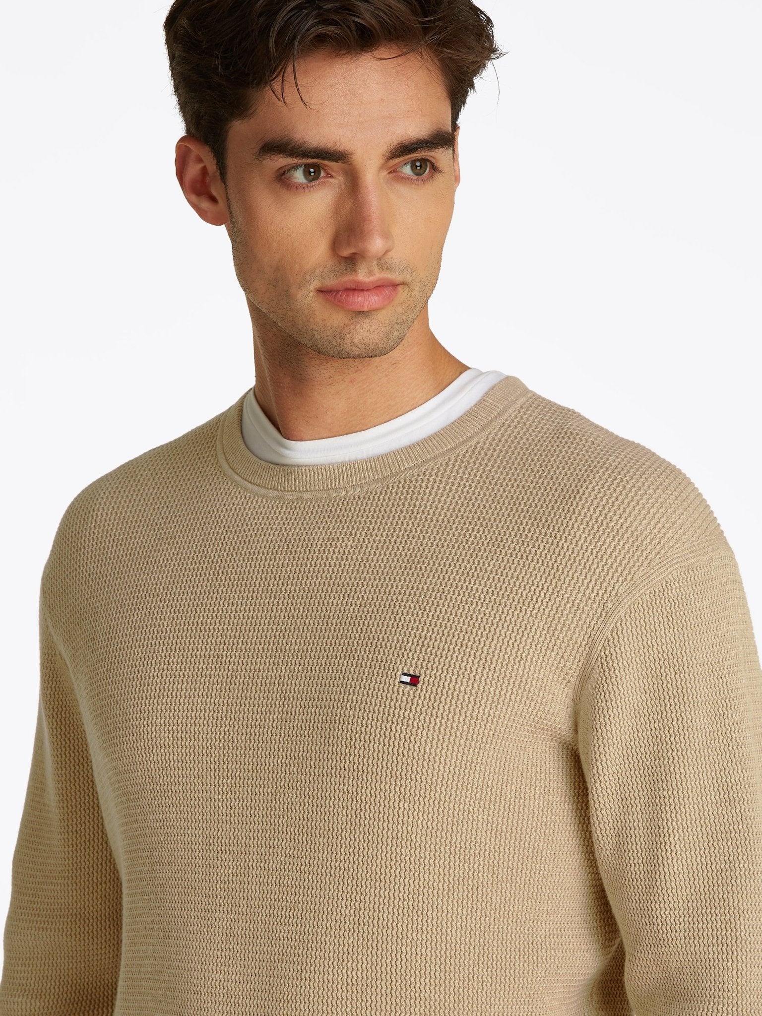 Tommy Hilfiger Structured Crew Neck Jumper - Matt O'Brien Fashions