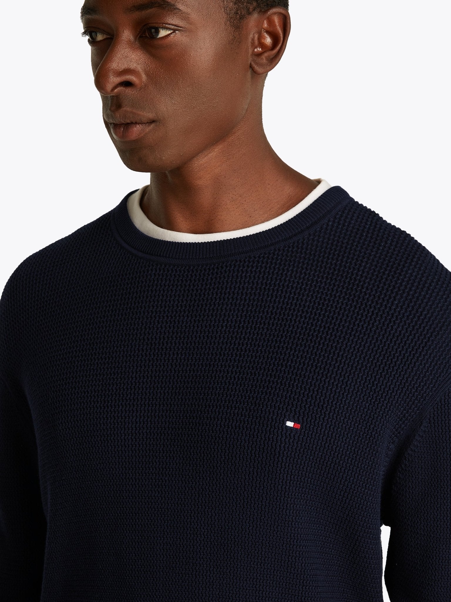 Tommy Hilfiger Structured Crew Neck Jumper - Matt O'Brien Fashions