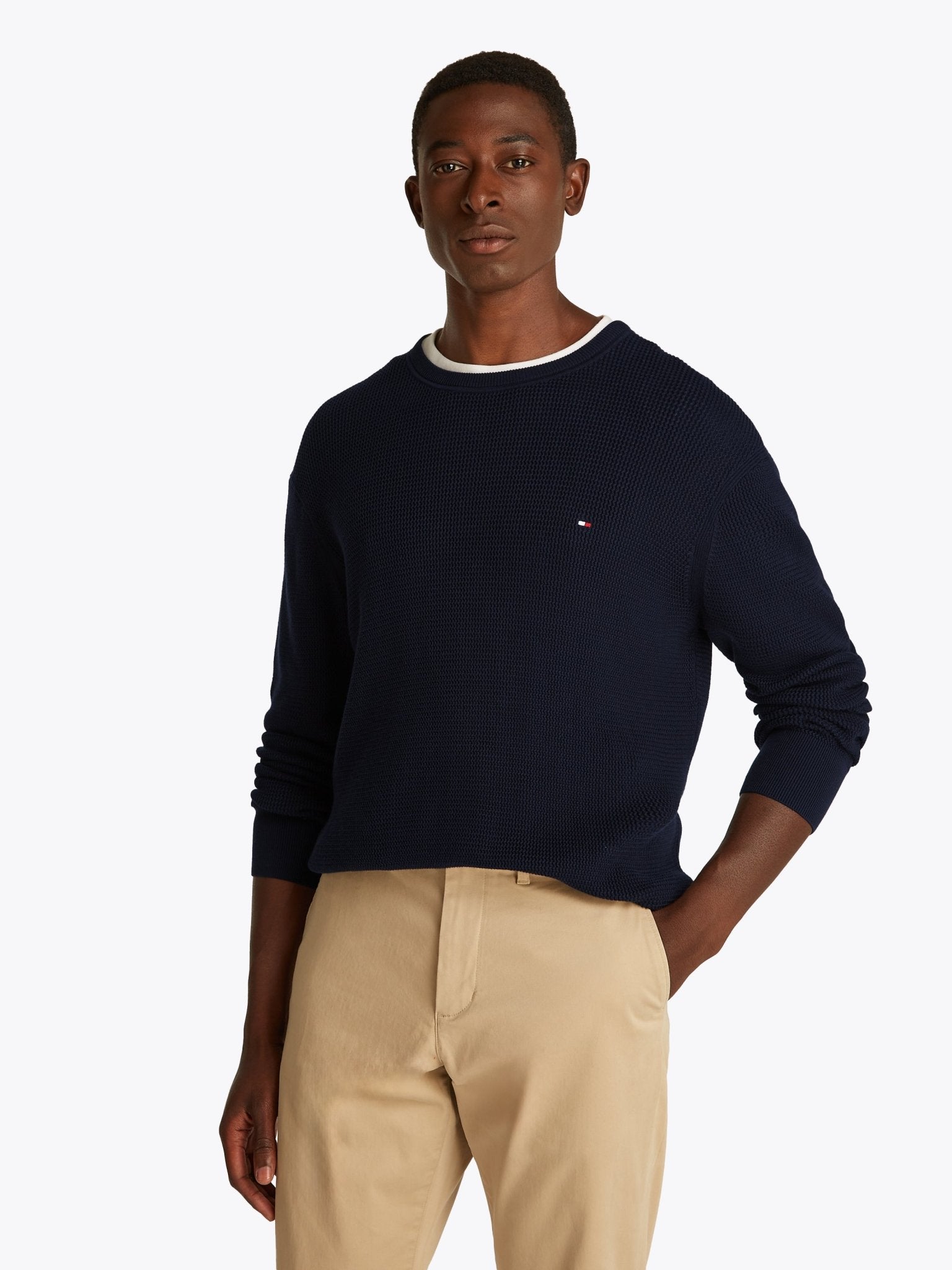 Tommy Hilfiger Structured Crew Neck Jumper - Matt O'Brien Fashions