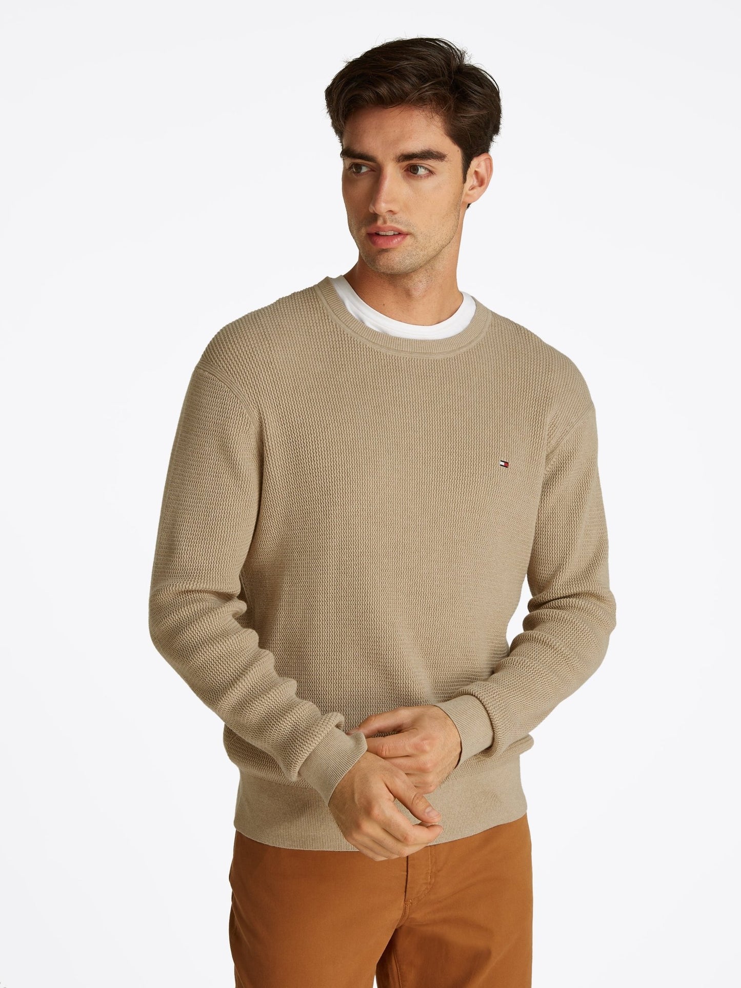 Tommy Hilfiger Structured Crew Neck Jumper - Matt O'Brien Fashions