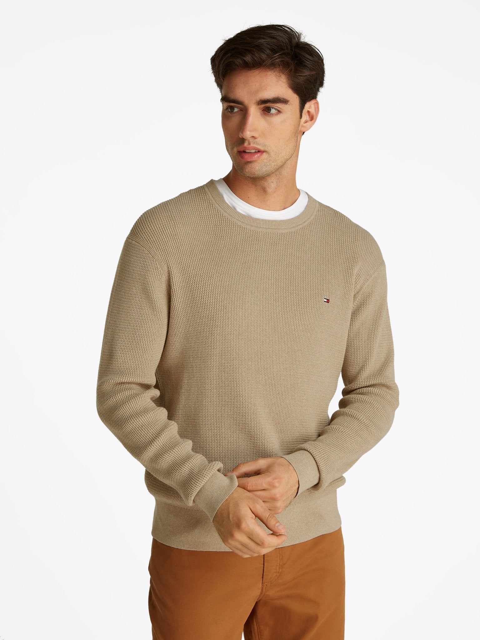 Tommy Hilfiger Structured Crew Neck Jumper - Matt O'Brien Fashions