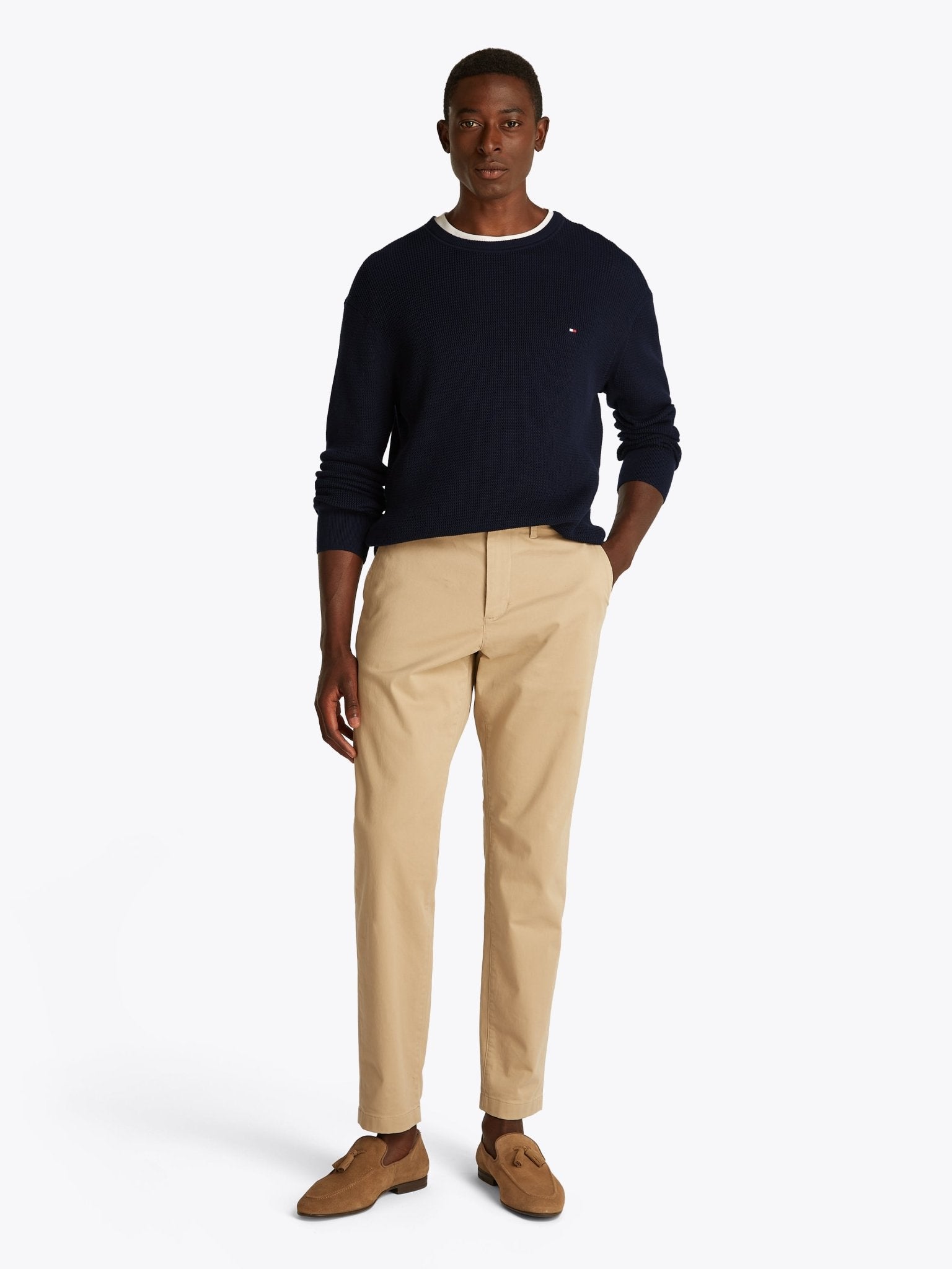 Tommy Hilfiger Structured Crew Neck Jumper - Matt O'Brien Fashions