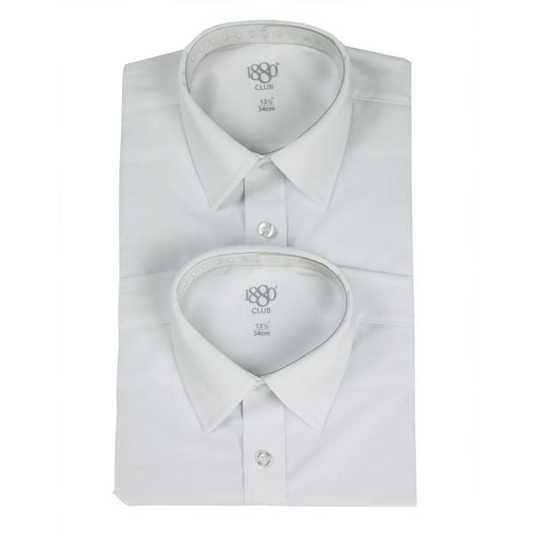 1880 Club Senior Boys School Shirt Tow Pack White