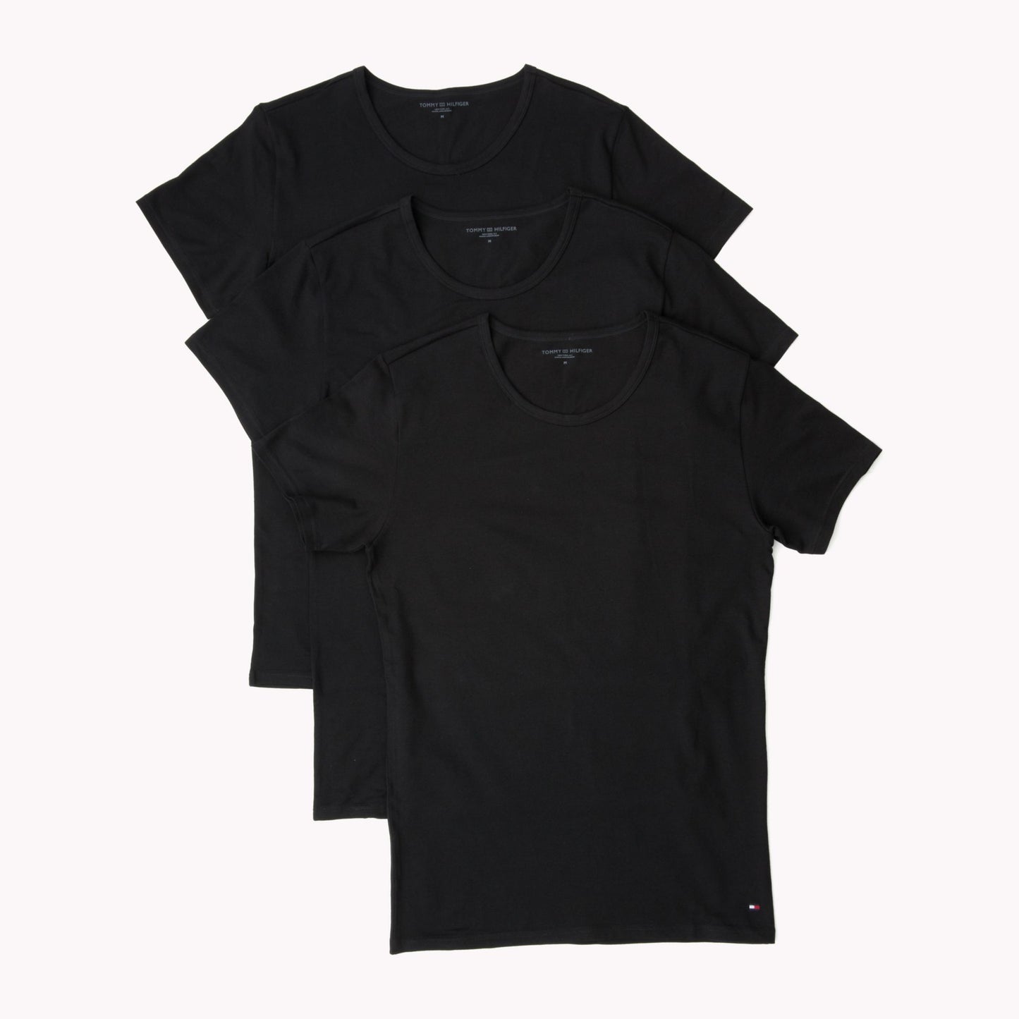 Tommy Hilfiger 3 Pack Crew Neck T-Shirt Black