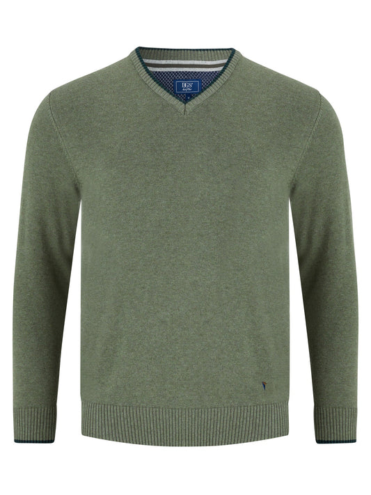 Drifter V Neck Jumper Green