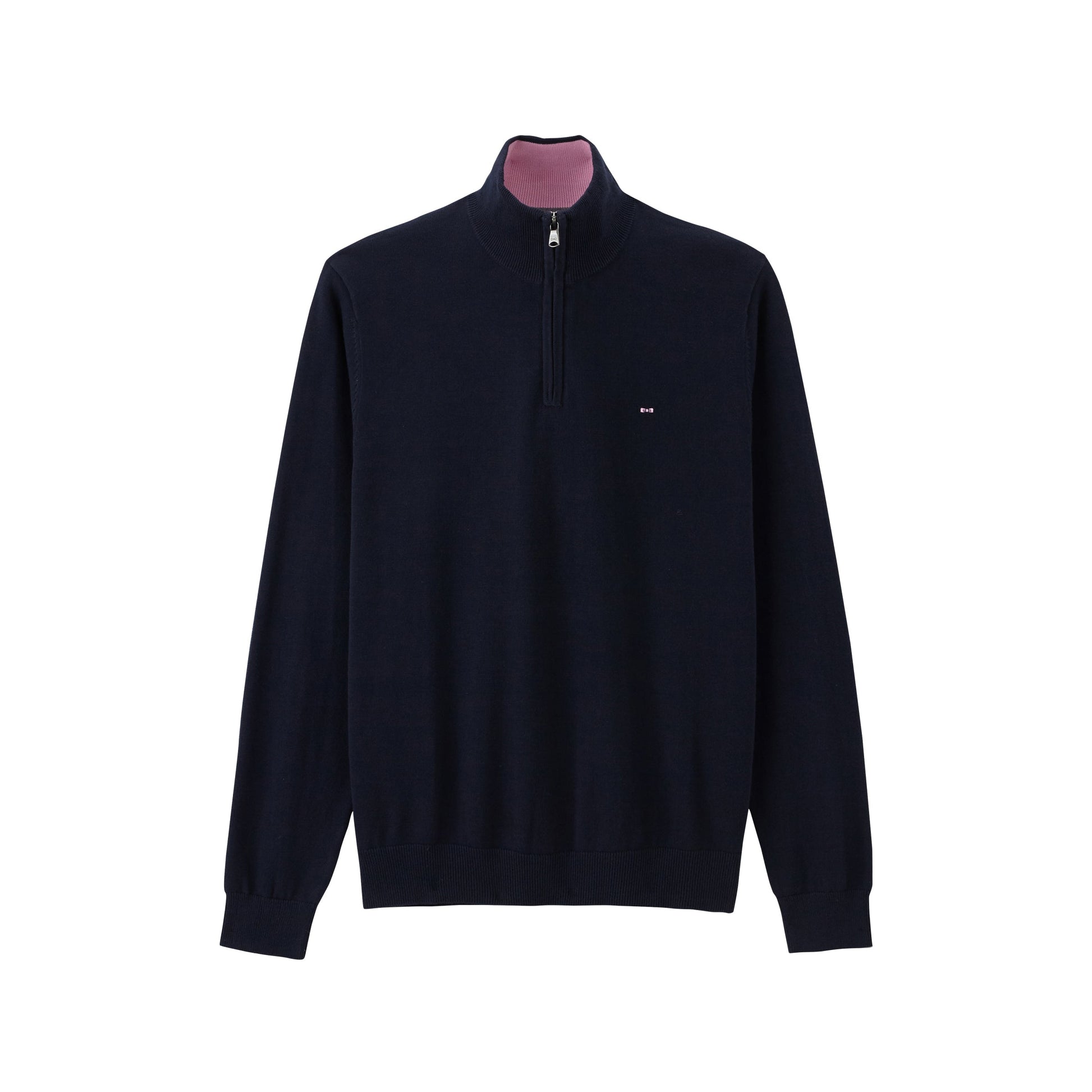 Eden Park Cotton Quarter Zip Sweater Marine