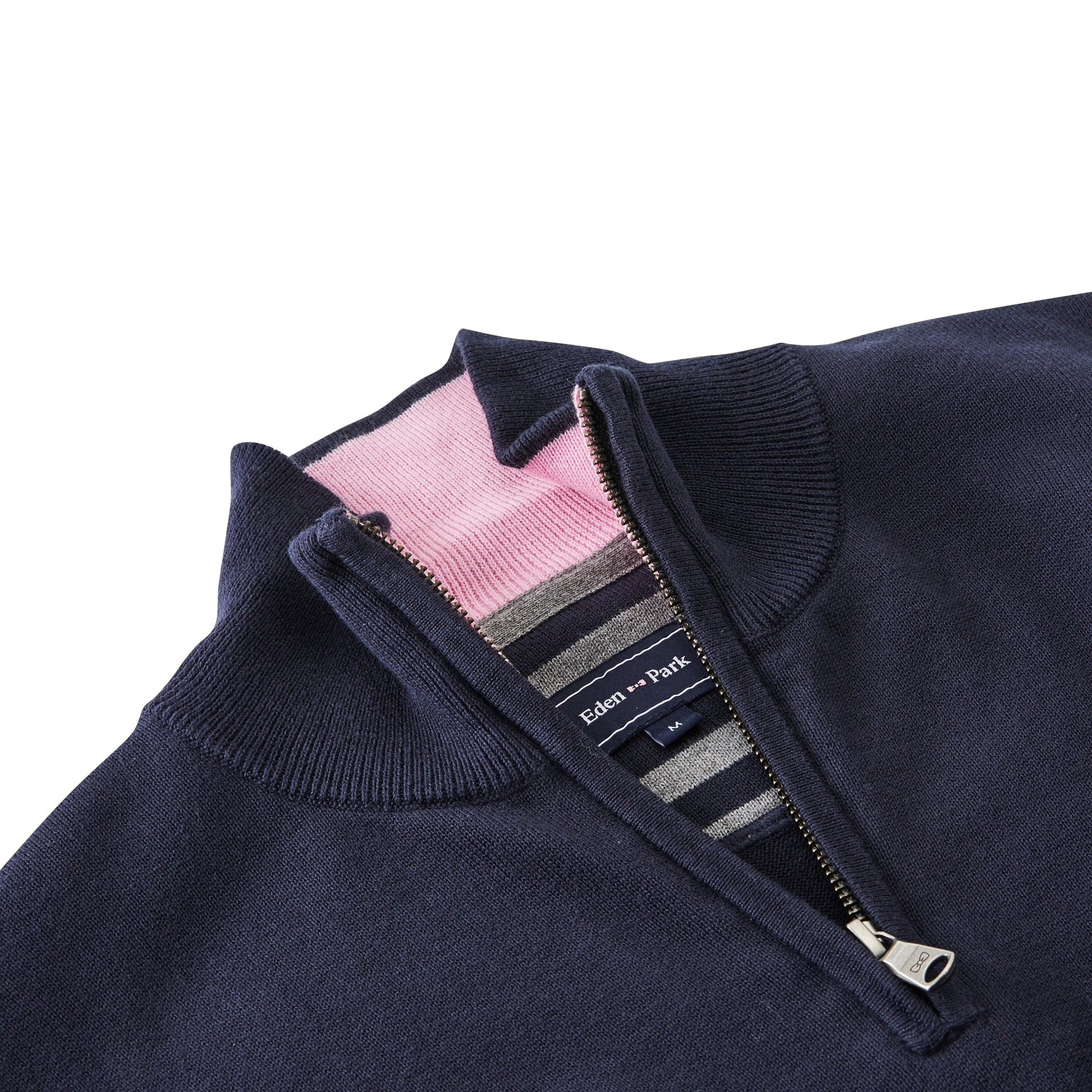 Eden Park Cotton Quarter Zip Sweater Marine