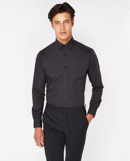Remus Uomo Seville Tapered Shirt Black